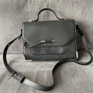 Mackage large Rubie crossbody bag. Black with silver hardware